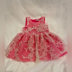 George Pink Lace Overlay Dress 3–6M – Excellent Condition